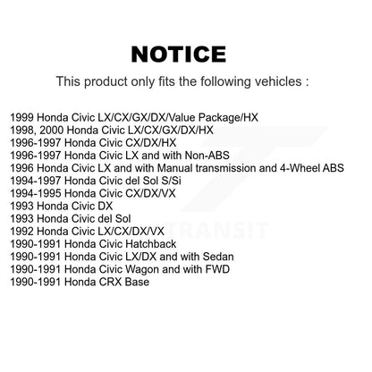 [Avant] Kit de disque (revêtu) et plaquette (semi-métallique) de frein pour Honda Civic del Sol CRX KGF-100183