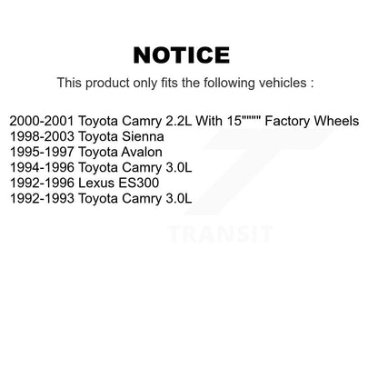 [Avant] Kit de disque (revêtu) et plaquette (semi-métallique) de frein pour Toyota Camry Sienna Avalon Lexus ES300 KGF-100186