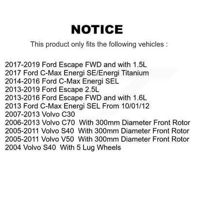 [Avant] Kit de disque (revêtu) et plaquette (semi-métallique) de frein pour Ford Escape Volvo C-Max S40 C70 C30 V50 KGF-100385