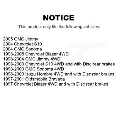 [Avant + Arrière] Kit de disque (revêtu) et plaquette (semi-métallique) de frein pour Chevrolet S10 Blazer GMC Sonoma Jimmy Oldsmobile Bravada Isuzu Hombre KGF-100550