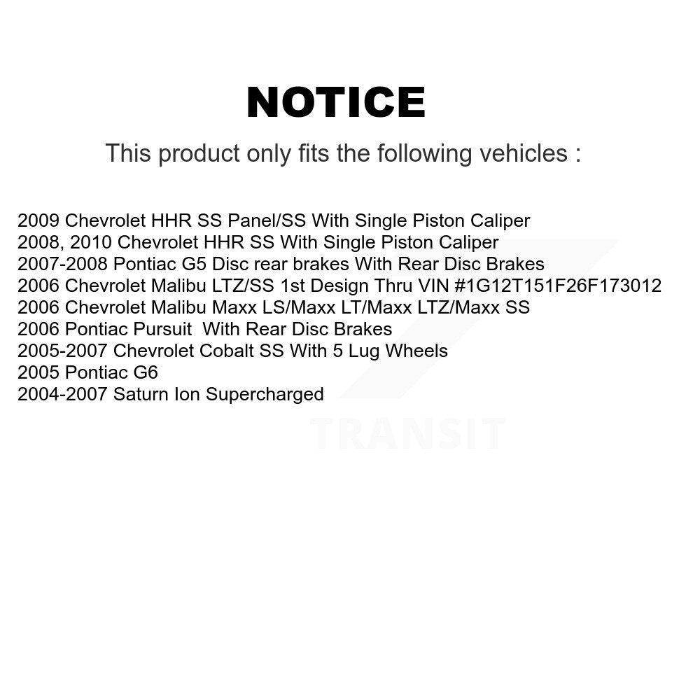 [Avant + Arrière] Kit de disque (revêtu) et plaquette (semi-métallique) de frein pour Chevrolet Cobalt Saturn Ion HHR Malibu Pontiac G6 Pursuit KGF-100577