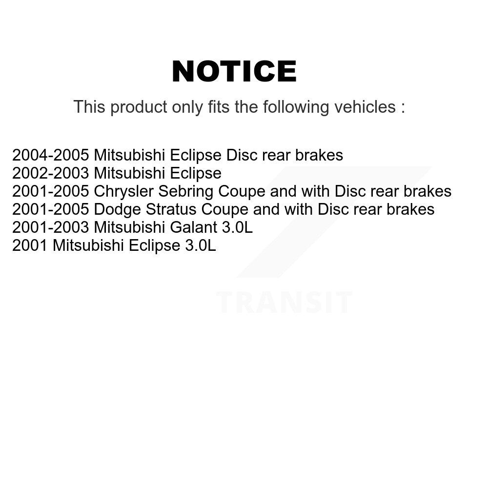 [Avant + Arrière] Kit de disque (revêtu) et plaquette (semi-métallique) de frein pour Chrysler Sebring Mitsubishi Dodge Stratus Eclipse Galant KGF-100696