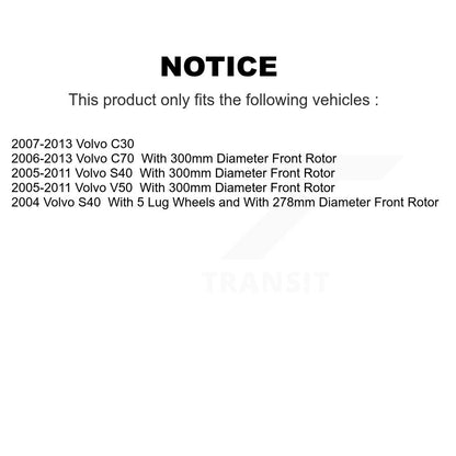 [Avant + Arrière] Kit de disque (revêtu) et plaquette (semi-métallique) de frein pour Volvo S40 C70 C30 V50 KGF-101005