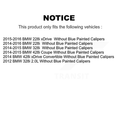 [Avant + Arrière] Kit de disque (revêtu) et plaquette (semi-métallique) de frein pour BMW 328i 428i 228i xDrive sans Blue Painted Calipers KGF-101142