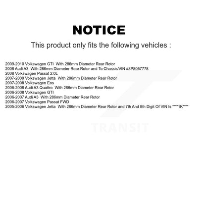 [Arrière] Kit de disque (revêtu) et plaquette (semi-métallique) de frein pour Volkswagen Jetta Passat GTI Eos Audi A3 Quattro Golf KGF-101486