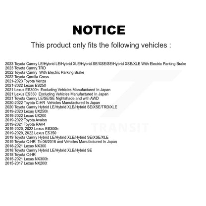 [Arrière] Kit de disque (revêtu) et plaquette (semi-métallique) de frein pour Toyota Camry RAV4 Lexus NX200t C-HR NX300 ES350 Avalon NX300h ES300h UX250h UX200 Venza ES250 Corolla Cross KGF-101566