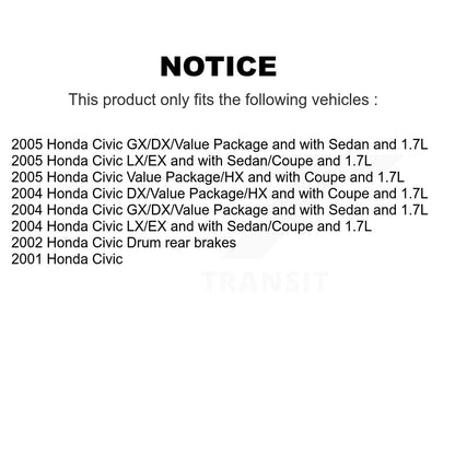 [Avant + Arrière] Kit de disque (revêtu) et plaquette (semi-métallique) de frein pour Honda Civic KGF-101612