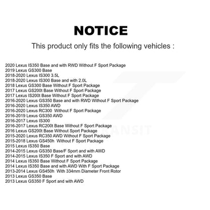 [Avant + Arrière] Kit de disque (revêtu) et plaquette (semi-métallique) de frein pour Lexus GS350 IS300 IS350 RC350 IS200t RC300 RC200t GS300 GS200t GS450h KGF-101861
