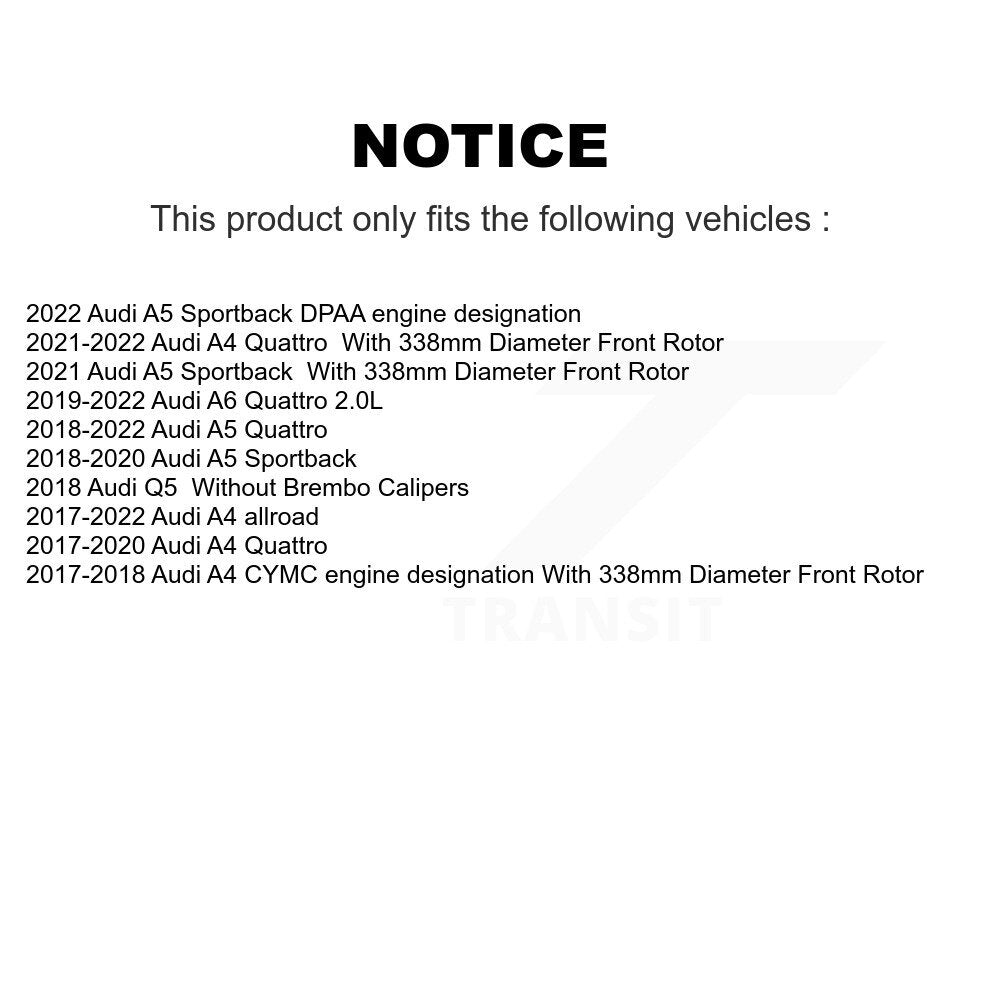 [Avant] Kit de disque (revêtu) et plaquette (semi-métallique) de frein pour Audi Q5 A4 A5 Quattro A6 Sportback allroad KGF-101922