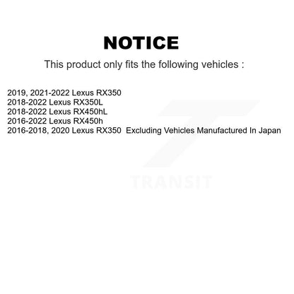 [Avant + Arrière] Kit de disque (revêtu) et plaquette (semi-métallique) de frein pour Lexus RX350 RX450h RX350L RX450hL KGF-102014