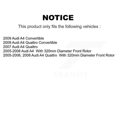 [Avant] Kit de disque (revêtu) et plaquette (semi-métallique) de frein pour Audi A4 Quattro KGF-102087