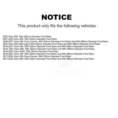 [Avant] Kit de disque (revêtu) et plaquette (semi-métallique) de frein pour Volvo XC60 S90 S60 V90 Cross Country V60 KGF-102437