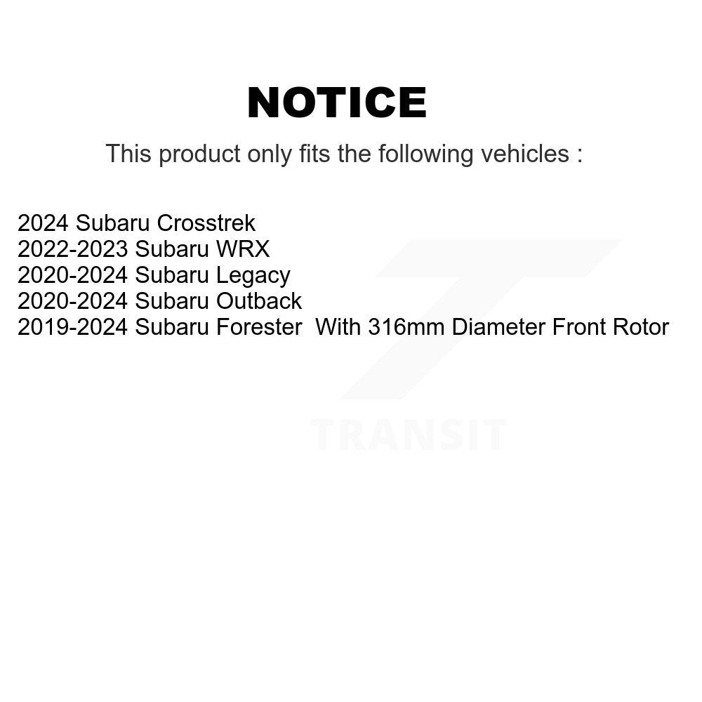 [Avant] Kit de disque (revêtu) et plaquette (semi-métallique) de frein pour Subaru Forester Outback KGF-102447