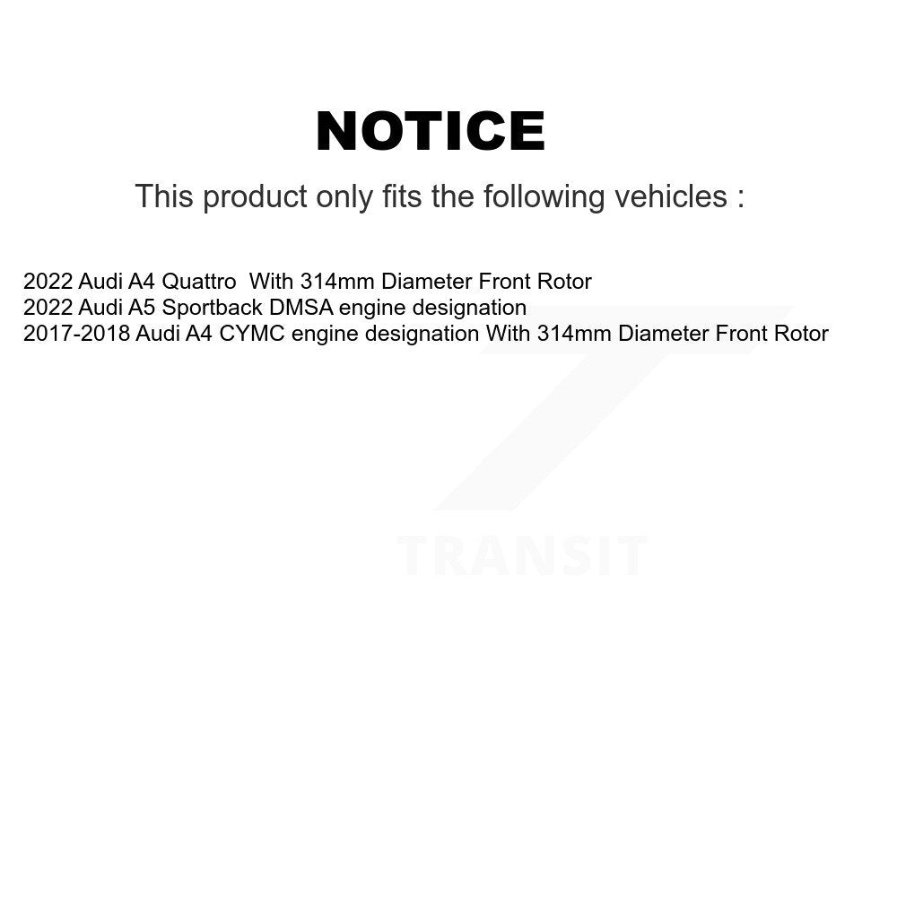 [Avant] Kit de disque (revêtu) et plaquette (semi-métallique) de frein pour Audi A4 Quattro A5 Sportback KGF-102457