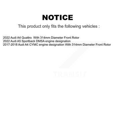 [Avant] Kit de disque (revêtu) et plaquette (semi-métallique) de frein pour Audi A4 Quattro A5 Sportback KGF-102457