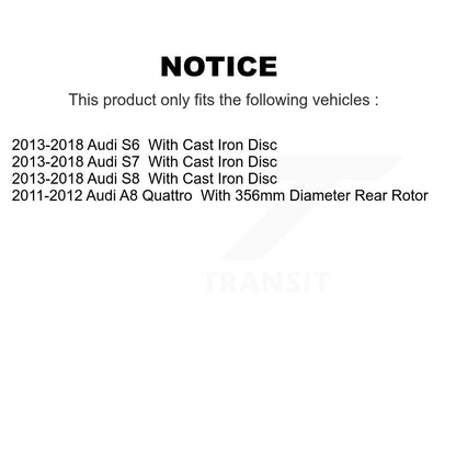 [Arrière] Kit de disque (revêtu) et plaquette (semi-métallique) de frein pour Audi A8 Quattro S6 S7 S8 KGF-102544