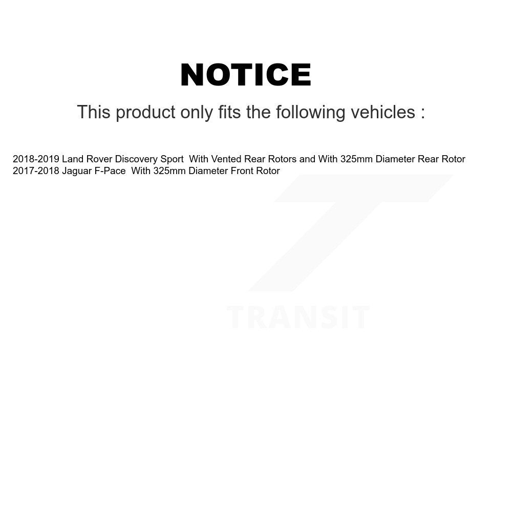 [Arrière] Disque et plaquette de frein pour Jaguar F-Pace Land Rover Discovery Sport KGF-102620
