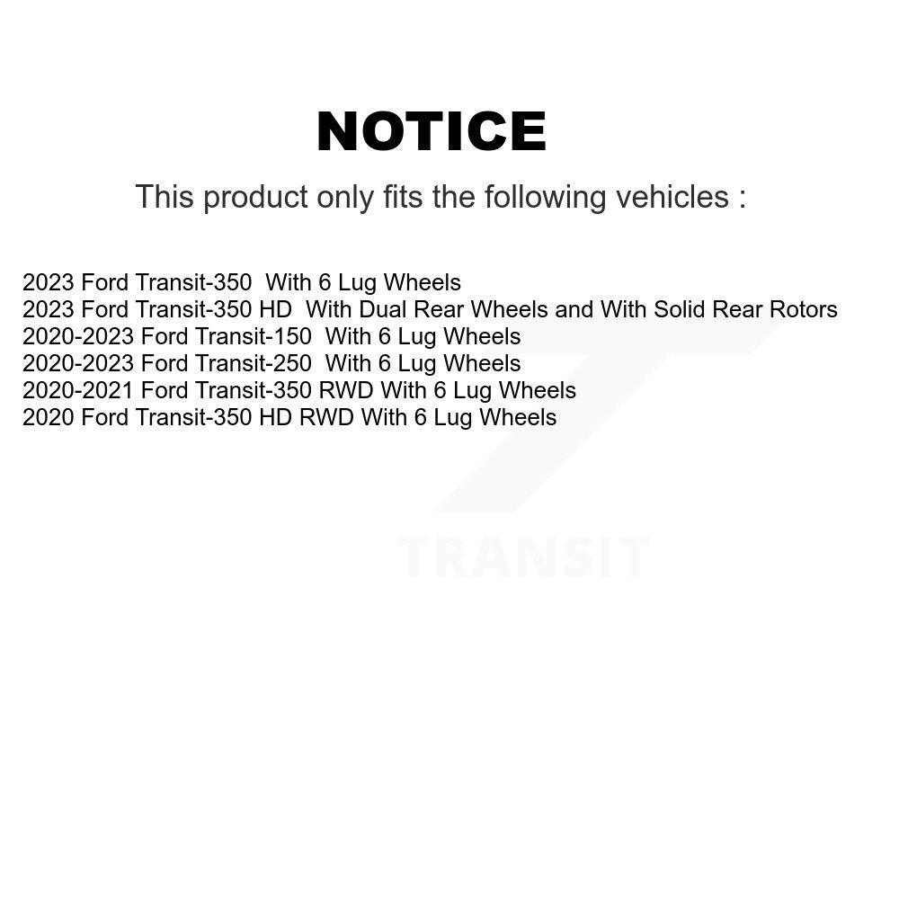 [Arrière] Disque et plaquette de frein pour Ford Transit-250 Transit-150 Transit-350 KGF-102887