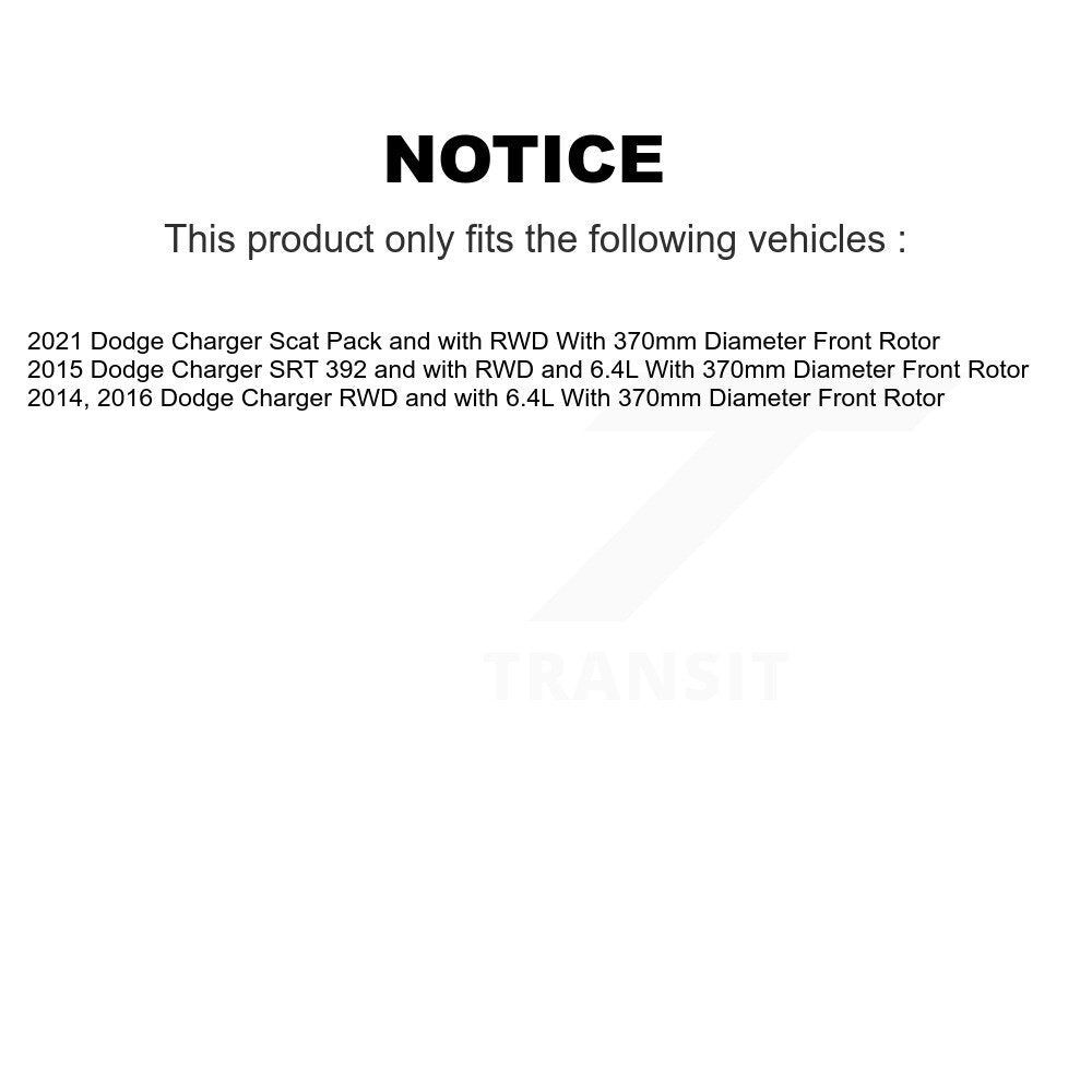 [Avant et Arrière] Disque et plaquette de frein pour Dodge Charger KGF-103128