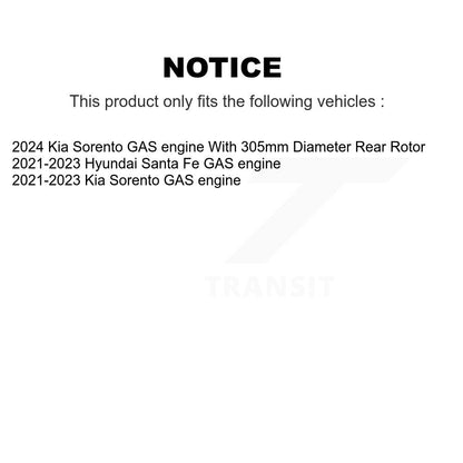 [Avant et Arrière] Disque et plaquette de frein pour Hyundai Santa Fe Kia Sorento KGF-103190