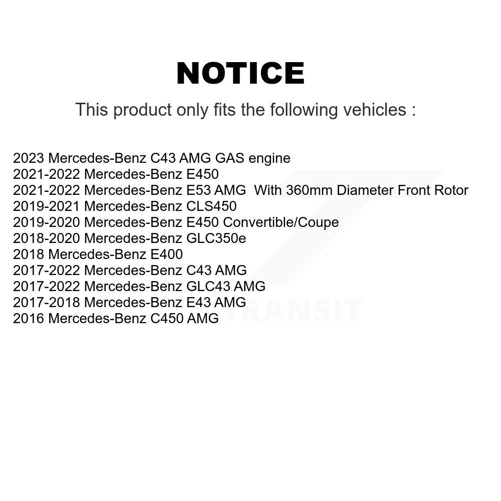 [Avant] Disque et plaquette de frein pour Mercedes-Benz C43 AMG GLC43 E450 E400 KGF-103209
