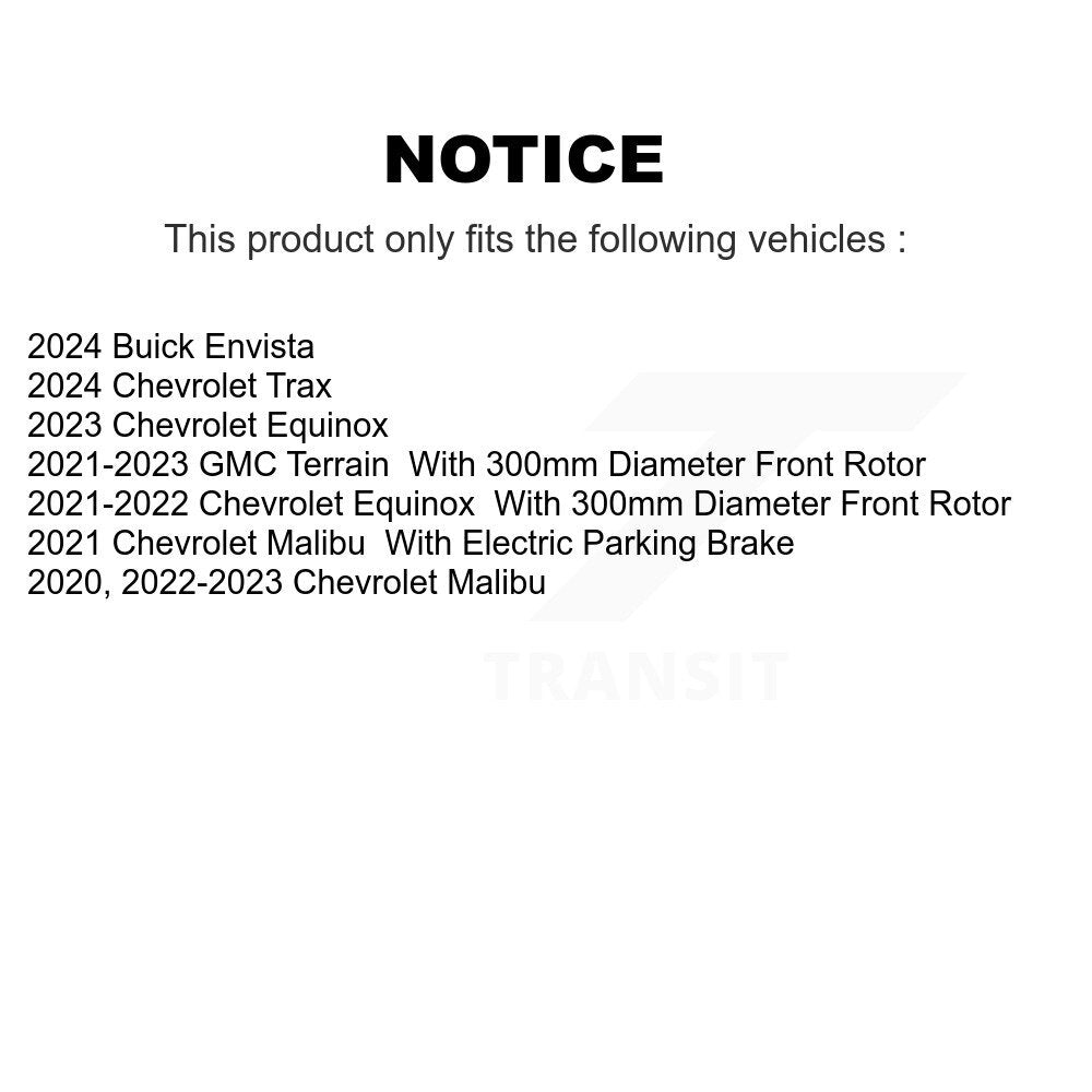 [Avant] Disque et plaquette de frein pour Chevrolet Equinox GMC Terrain Malibu KGF-103239