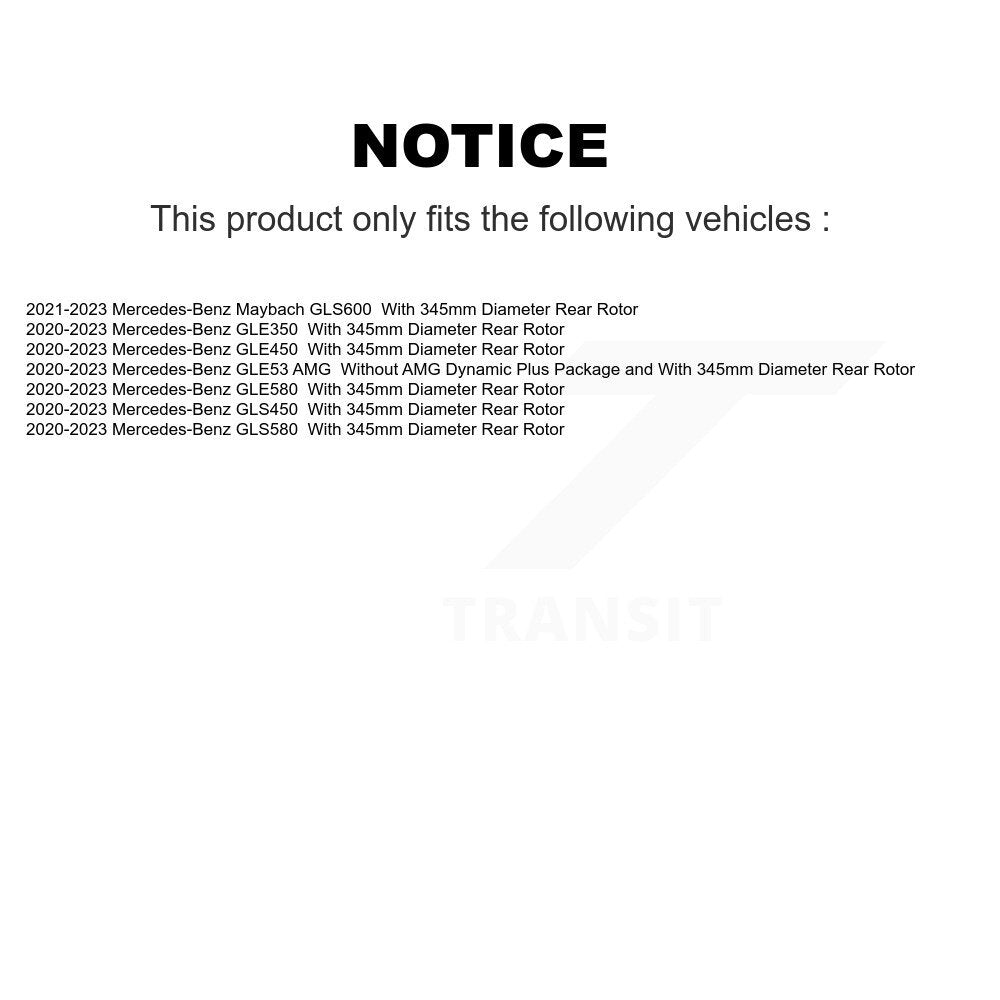 [Arrière] Disque et plaquette de frein pour Mercedes-Benz GLE450 GLE350 GLS450 GLE53 KGF-103303