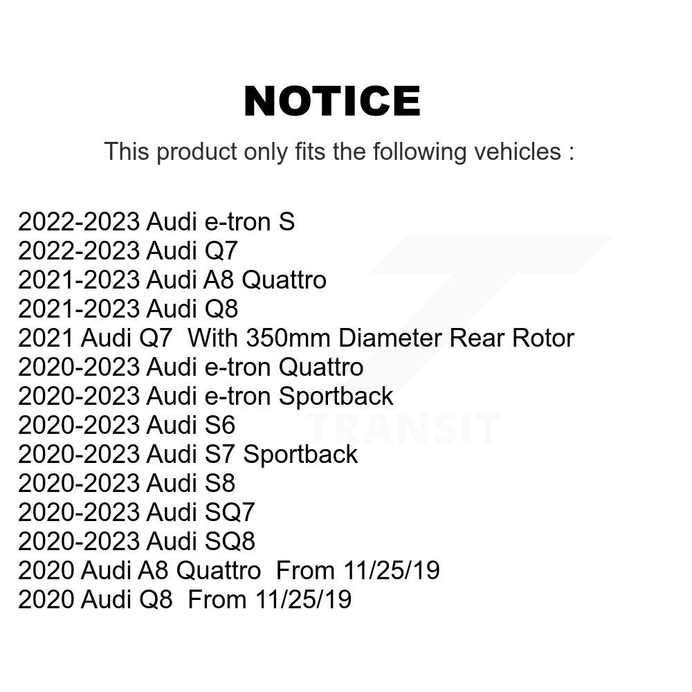 [Arrière] Disque et plaquette de frein pour Audi Q7 Q8 e-tron Quattro SQ8 Sportback S KGF-103324