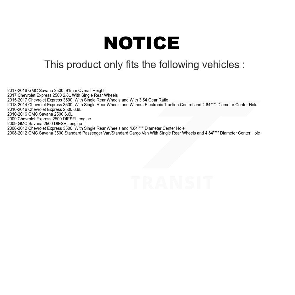 [Arrière] Disque et plaquette de frein pour Chevrolet GMC Savana KGF-103403