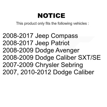 [Arrière] Kit de Tambour de frein pour Jeep Patriot Compass Dodge Caliber Chrysler Sebring Avenger KGN-100046