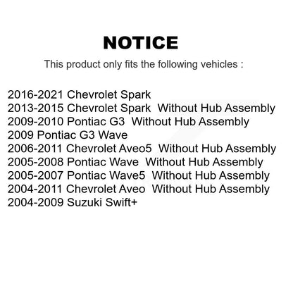 [Arrière] Kit de Tambour de frein pour Chevrolet Aveo Spark Aveo5 Pontiac G3 Suzuki Wave Wave5 Swift+ KGN-100174