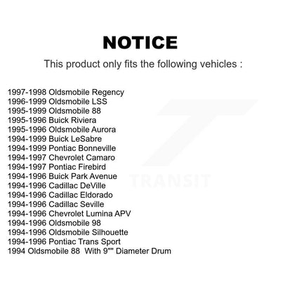 [Avant] Kit de disque (revêtu) et plaquette (semi-métallique) de frein pour Buick LeSabre Pontiac Chevrolet Camaro Oldsmobile Cadillac 88 DeVille Bonneville Firebird Park Avenue Eldorado Seville 98 APV KGS-100006