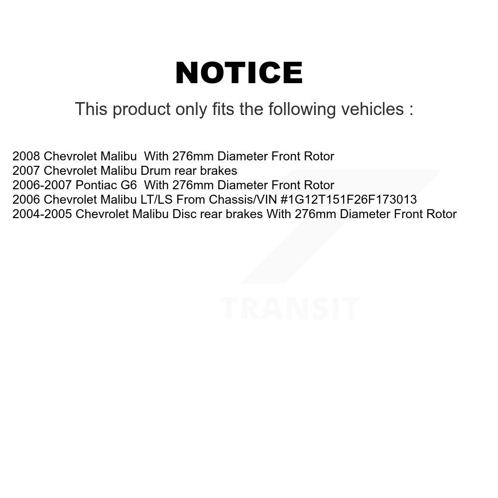 [Avant] Kit de disque (revêtu) et plaquette (semi-métallique) de frein pour Chevrolet Malibu Pontiac G6 KGS-100033