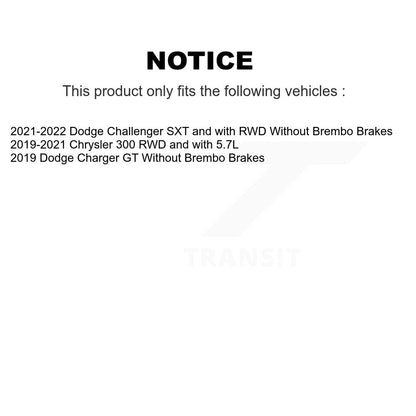 [Avant] Kit de disque (revêtu) et plaquette (semi-métallique) de frein pour Dodge Charger Chrysler 300 Challenger KGS-100151