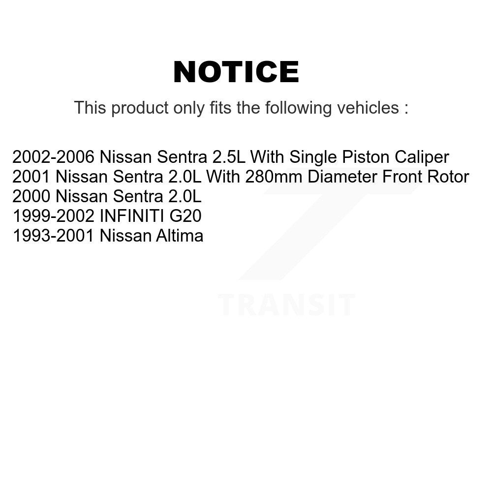 [Avant] Kit de disque (revêtu) et plaquette (semi-métallique) de frein pour Nissan Sentra Altima INFINITI G20 KGS-100193