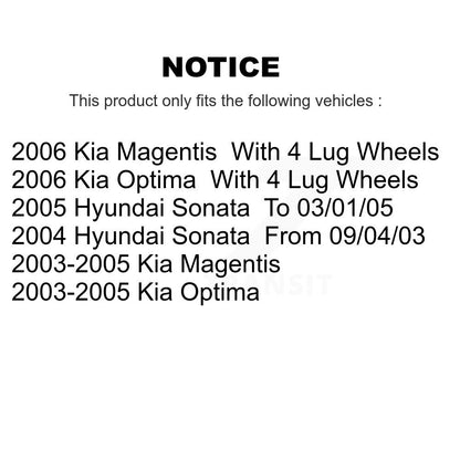 [Avant] Kit de disque (revêtu) et plaquette (semi-métallique) de frein pour Hyundai Sonata Kia Optima Magentis KGS-100311