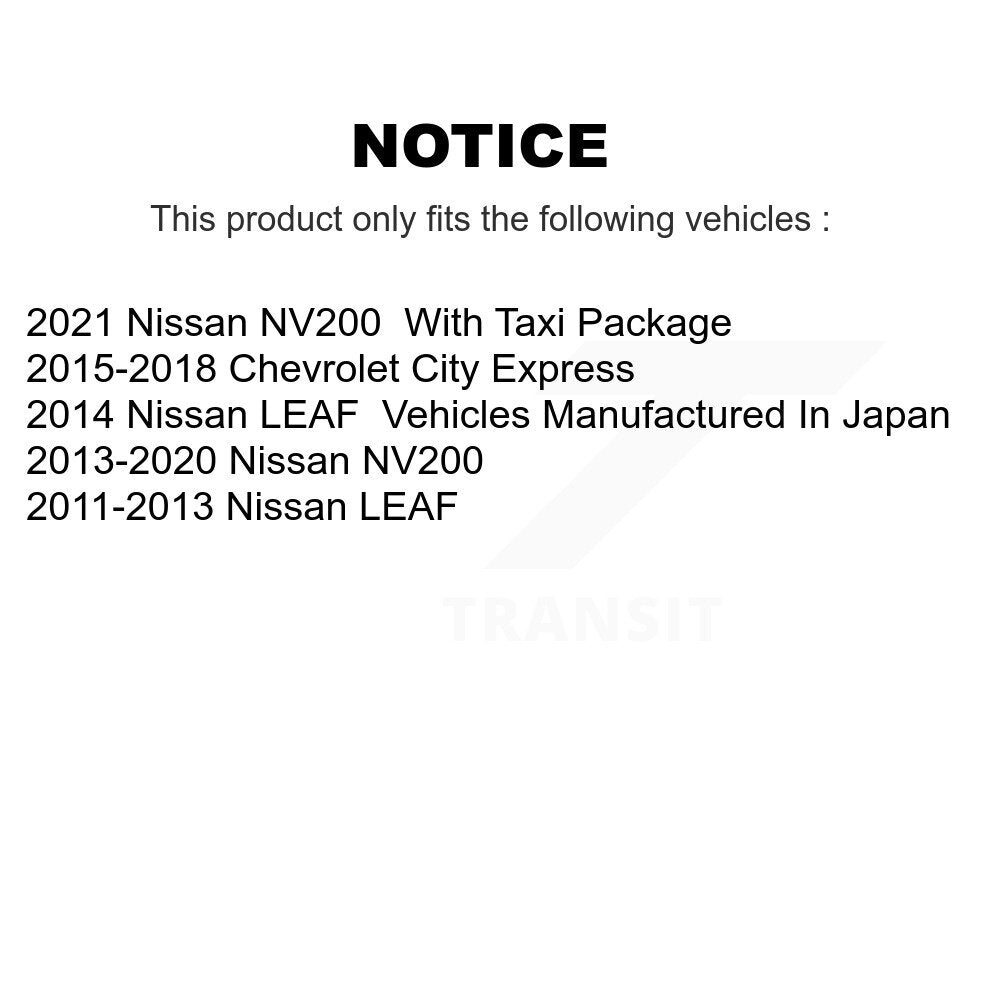 [Avant] Kit de disque (revêtu) et plaquette (semi-métallique) de frein pour Nissan NV200 LEAF Chevrolet City Express KGS-100448