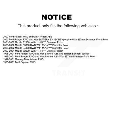 [Avant] Kit de disque (revêtu) et plaquette (semi-métallique) de frein pour Ford Ranger Explorer Mercury Mountaineer Mazda B3000 B2500 B4000 B2300 KGS-100522