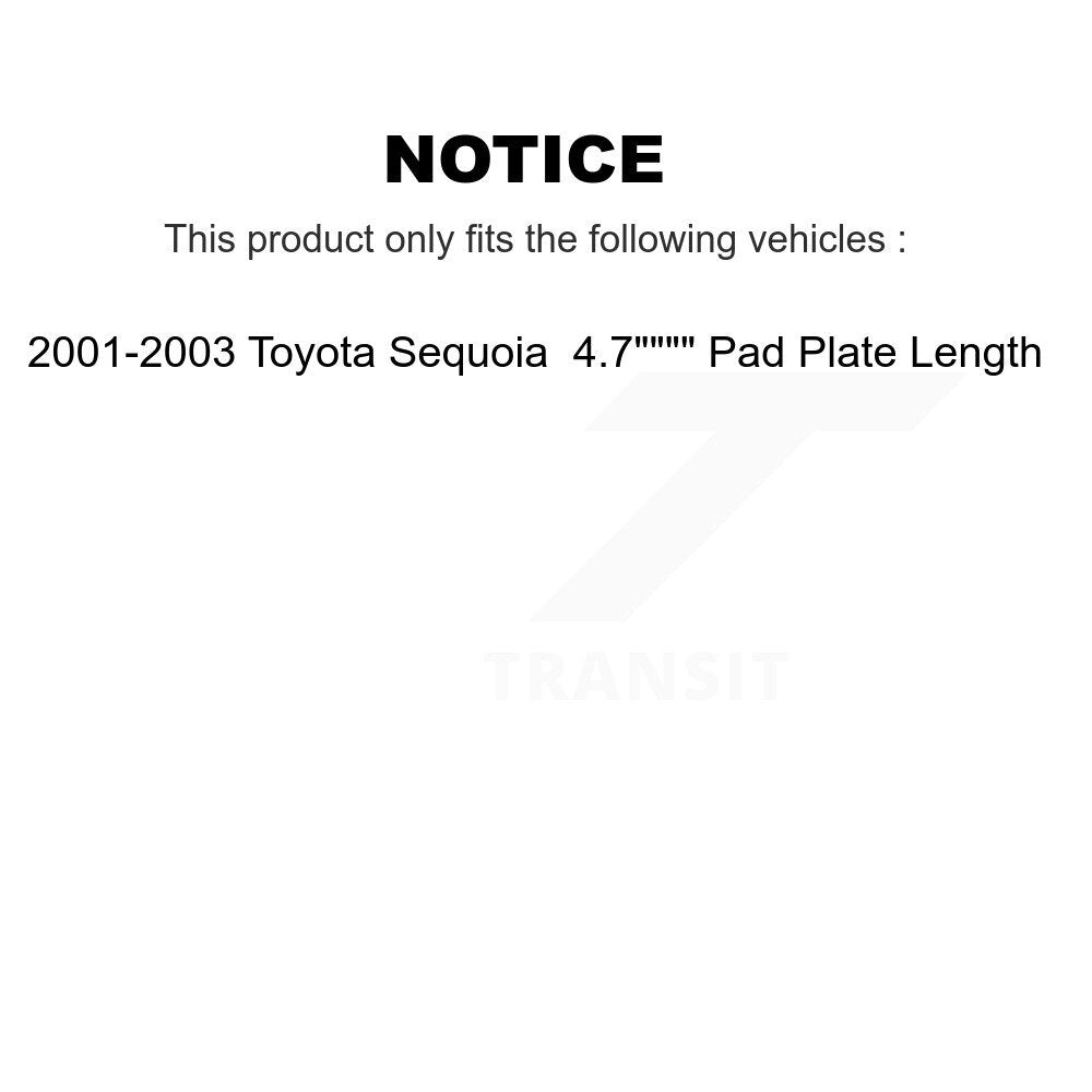 [Avant + Arrière] Kit de disque (revêtu) et plaquette (semi-métallique) de frein pour 2001-2003 Toyota Sequoia 4.7" Plate longueur KGS-100790
