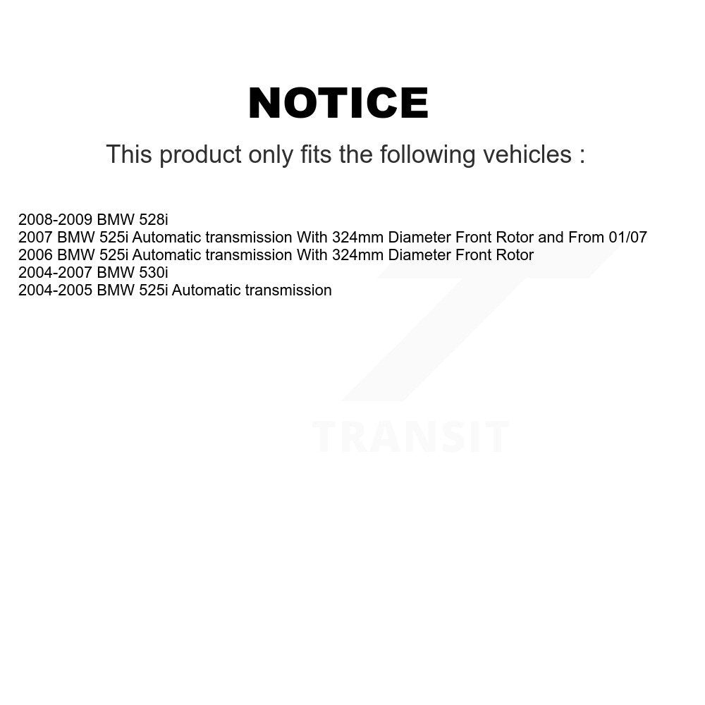 [Avant + Arrière] Kit de disque (revêtu) et plaquette (semi-métallique) de frein pour BMW 530i 525i 528i KGS-100911