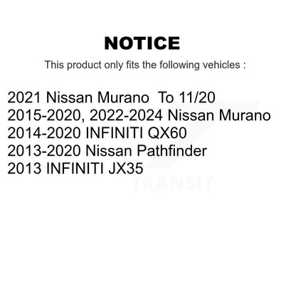 [Avant + Arrière] Kit de disque (revêtu) et plaquette (semi-métallique) de frein pour Nissan Pathfinder Murano INFINITI QX60 JX35 KGS-101102