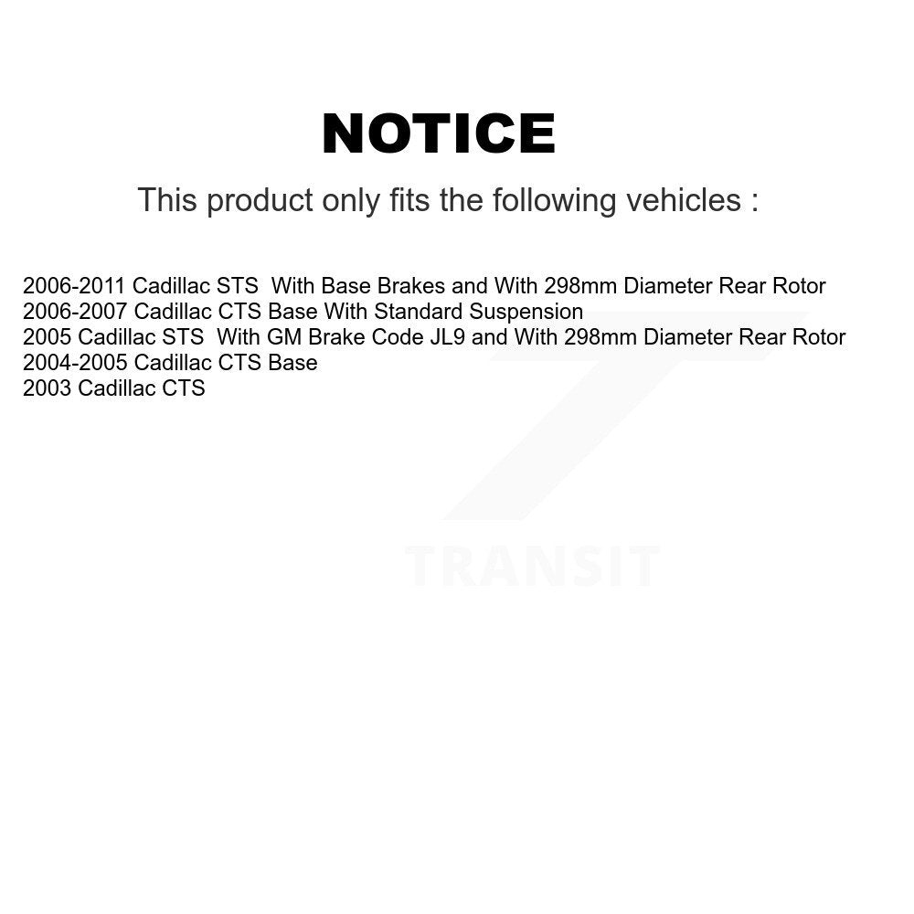 [Arrière] Kit de disque (revêtu) et plaquette (semi-métallique) de frein pour Cadillac CTS STS KGS-101142