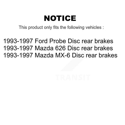 [Arrière] Kit de disque (revêtu) et plaquette (semi-métallique) de frein pour 1993-1997 Mazda 626 Ford Probe MX-6 rear brakes KGS-101265