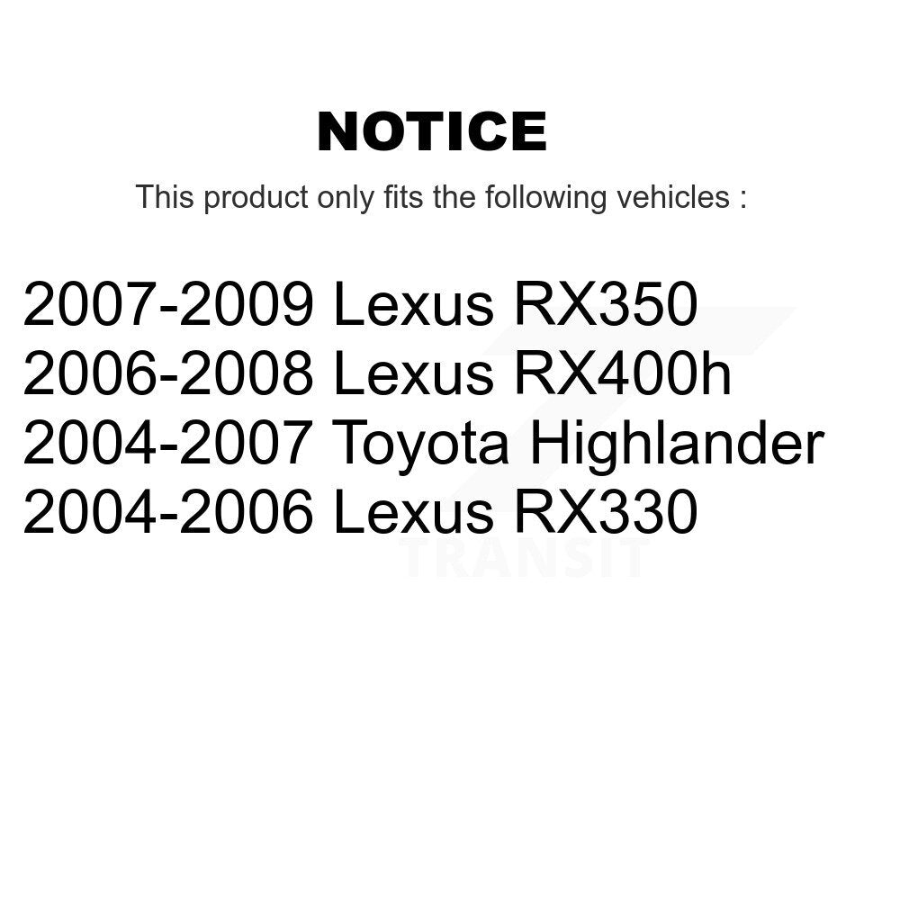 [Arrière] Kit de disque (revêtu) et plaquette (semi-métallique) de frein pour Lexus Toyota Highlander RX350 RX330 RX400h KGS-101332