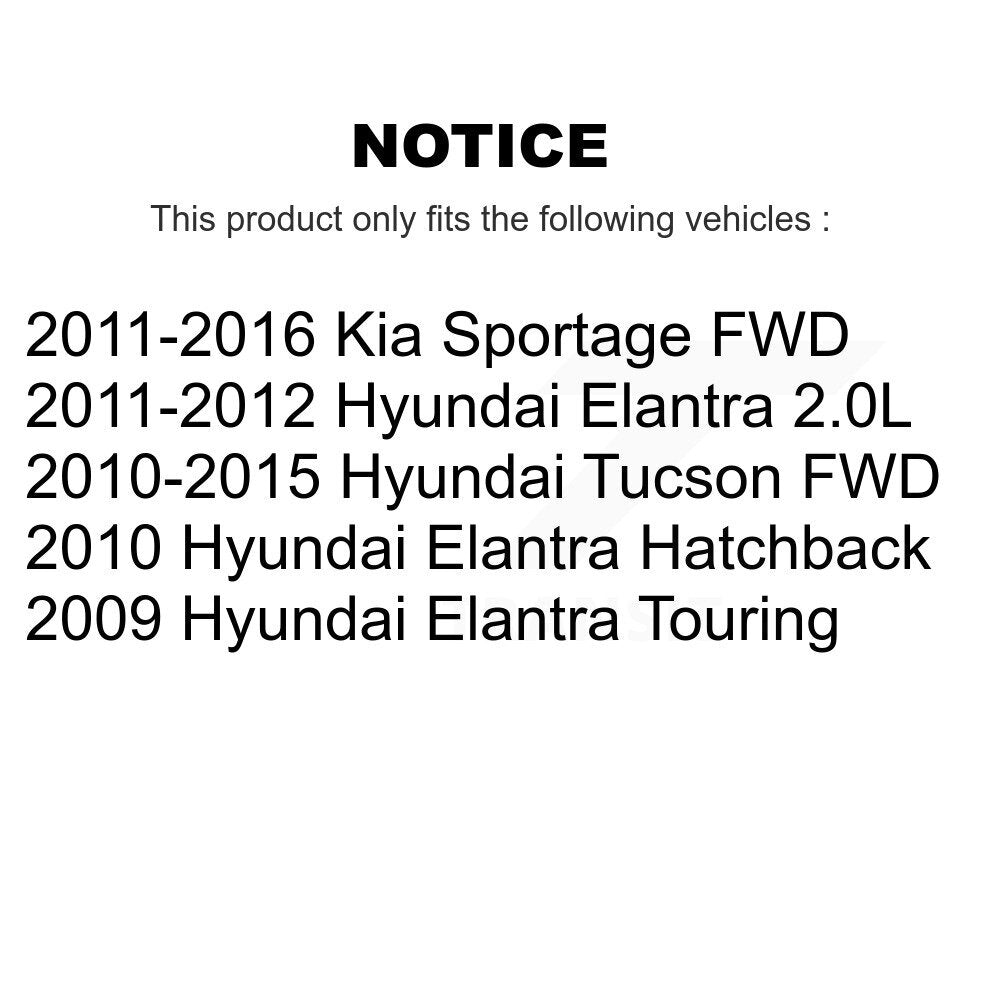 [Arrière] Kit de disque (revêtu) et plaquette (semi-métallique) de frein pour Hyundai Elantra Tucson Kia Sportage KGS-101459
