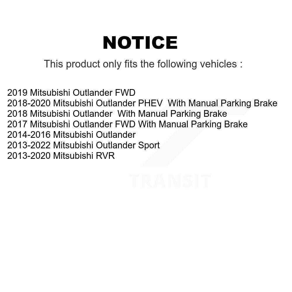 [Arrière] Kit de disque (revêtu) et plaquette (semi-métallique) de frein pour Mitsubishi Outlander Sport PHEV RVR KGS-101477