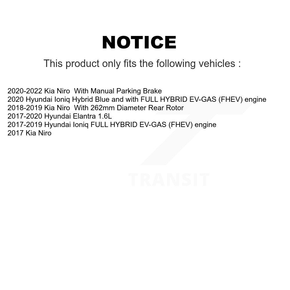 [Arrière] Kit de disque (revêtu) et plaquette (semi-métallique) de frein pour Hyundai Elantra Kia Niro Ioniq KGS-101873