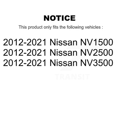 [Arrière] Kit de disque (revêtu) et plaquette (semi-métallique) de frein pour 2012-2021 Nissan NV2500 NV3500 NV1500 KGS-102017