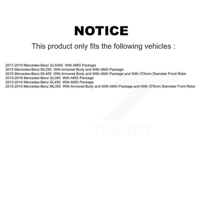 [Avant] Kit de disque (revêtu) et plaquette (semi-métallique) de frein pour Mercedes-Benz ML350 GLS450 GL450 GL350 ML400 ML250 KGS-102333