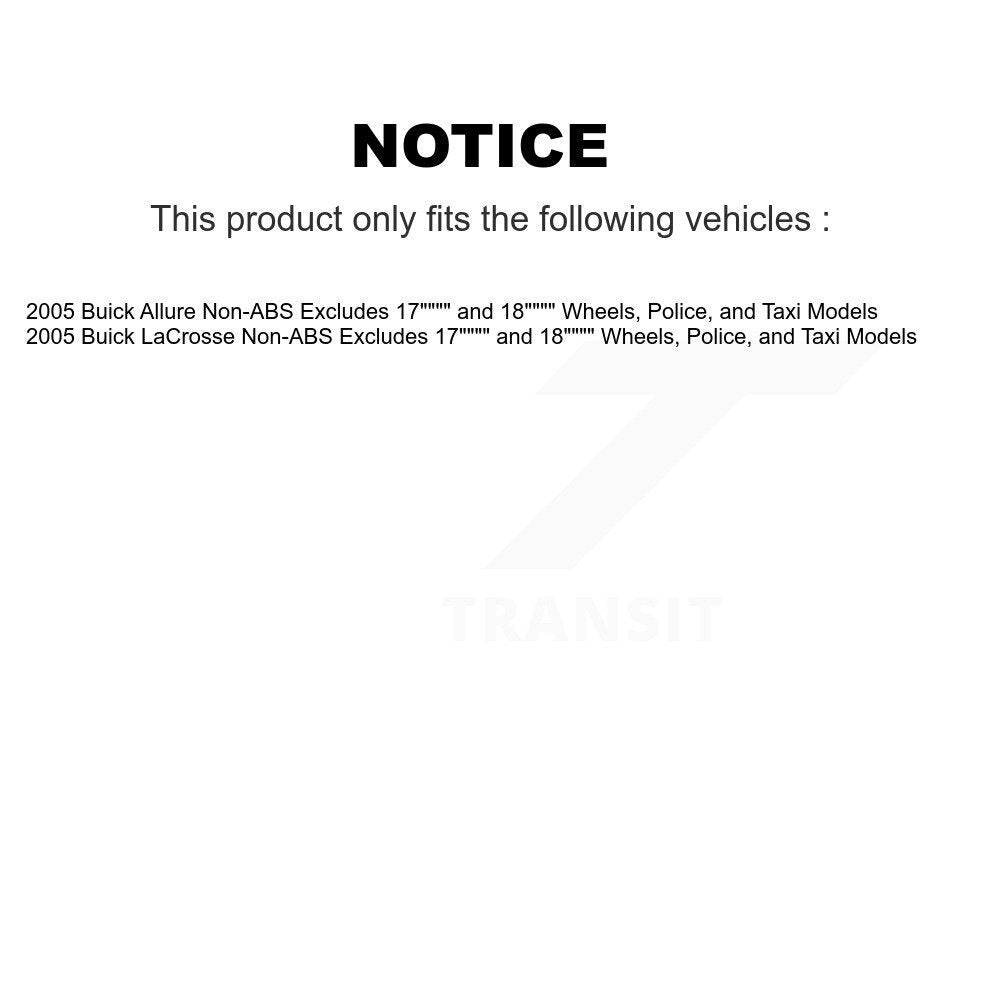 [Avant] Kit d'ensemble de jambe de suspension avec ressort hélicoïdal pour 2005 Buick LaCrosse Allure Excludes 17" 18" Wheels Police Taxi Models Non-ABS KM-100018